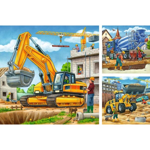Ravensburger Grote bouwvoertuigen - 3x49 stukjes