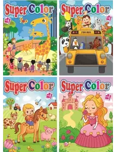  Kleurboek Super Color, 192 pagina's - 4 soorten