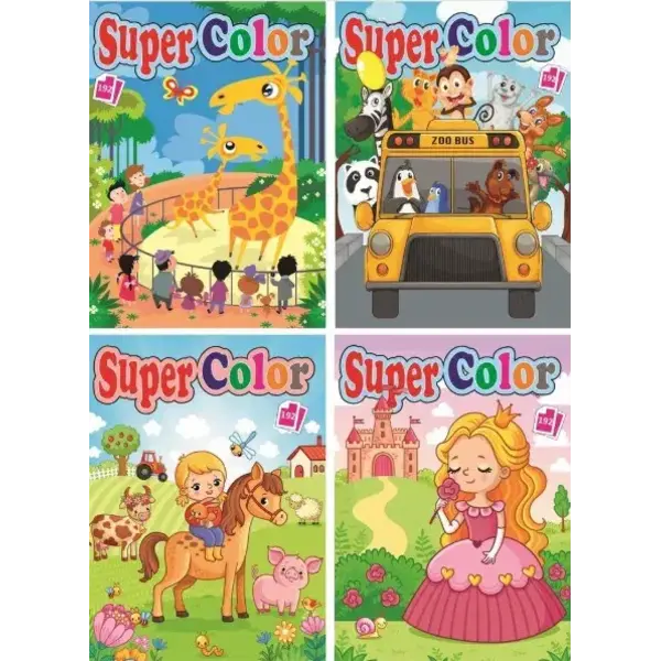 Kleurboek Super Color, 192 pagina's - 4 soorten