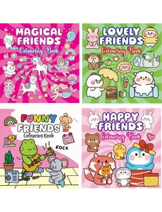  Cozy kleurboek Happy Friends  serie 2, 4 soorten - per stuk