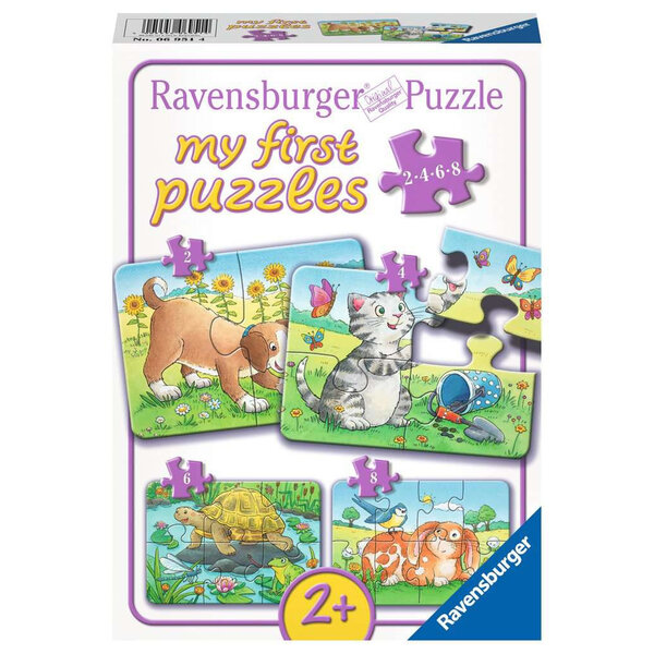 Ravensburger 4 in 1 puzzel Schattige huisdieren - 2/4/6/8 stukjes