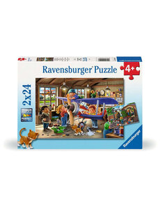 Ravensburger Vliegtuig en treinreparatie - 2x24 stukjes
