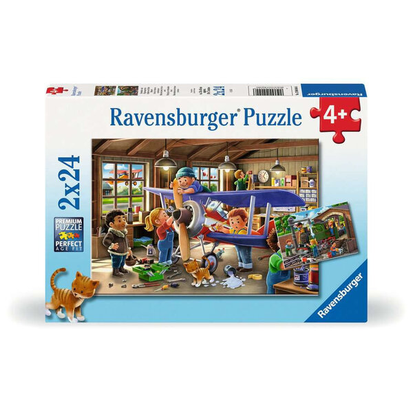 Ravensburger Vliegtuig en treinreparatie - 2x24 stukjes