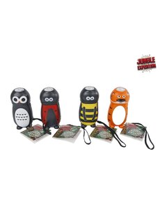  Zaklamp knijpkat jungle dieren, 11,5 cm.