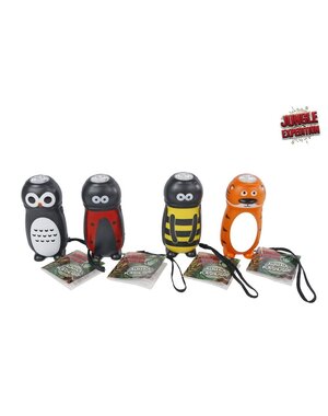  Zaklamp knijpkat jungle dieren, 11,5 cm.