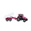 Kids Globe Tractor met aanhanger roze met licht en geluid