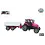 Kids Globe Tractor met aanhanger roze met licht en geluid