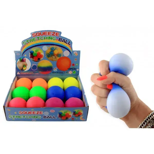 Squeeze bal 7 cm neon kleuren