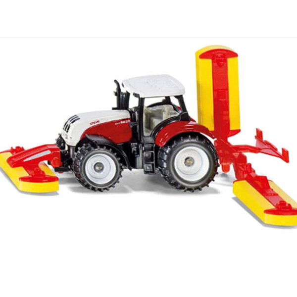 Siku siku steyr tractor met pottinger maai combinatie 1672