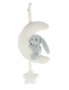 pluche mini club muziekdoos konijn BLAUW