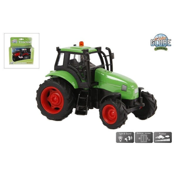 Kids Globe Tractor met licht en geluid - 2 assorti -11 cm