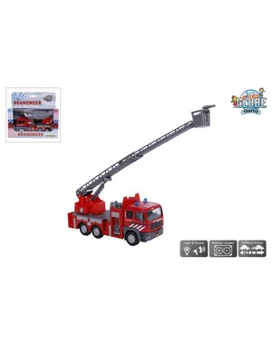 Kids Globe Brandweer ladderwagen met licht en geluid