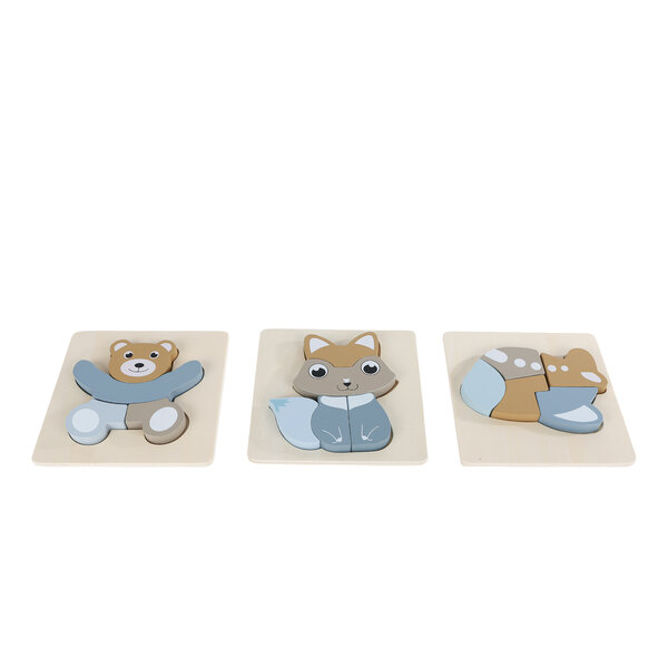 Big Tree houten dierenpuzzel 5 stukjes - 15x15 cm