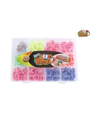  Loom bandjes soft, 180 stuks met 15 clips