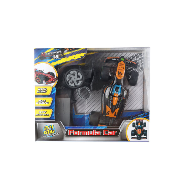 Roadstar Formula Race auto - zwart/oranje met licht 2.4GHz  incl 3.7V accu