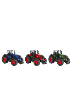 Kids Globe Tractor met  pull back functie - 3 ass - 12cm
