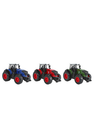 Kids Globe Tractor met  pull back functie - 3 ass - 12cm