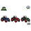 Kids Globe Tractor met  pull back functie - 3 ass - 12cm