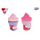 Fluffy menu pluche ijsje met 3 hartjes - 26 cm