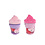 Fluffy menu pluche ijsje met 3 hartjes - 26 cm