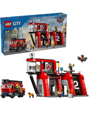 LEGO 60414 - Brandweerkazerne met brandweerauto