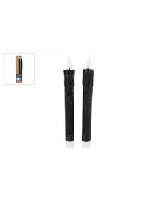  Kaars LED "Tearful" R/C zwart, set 2 stuks - 2xAAAex/1xC2032in