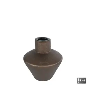  Kandelaar "Berend" brons glas 4x10x10cm