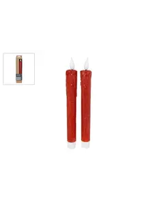 Kaars LED "Tearful" R/C rood set 2 stuks - 2xAAAex/1xC2032in