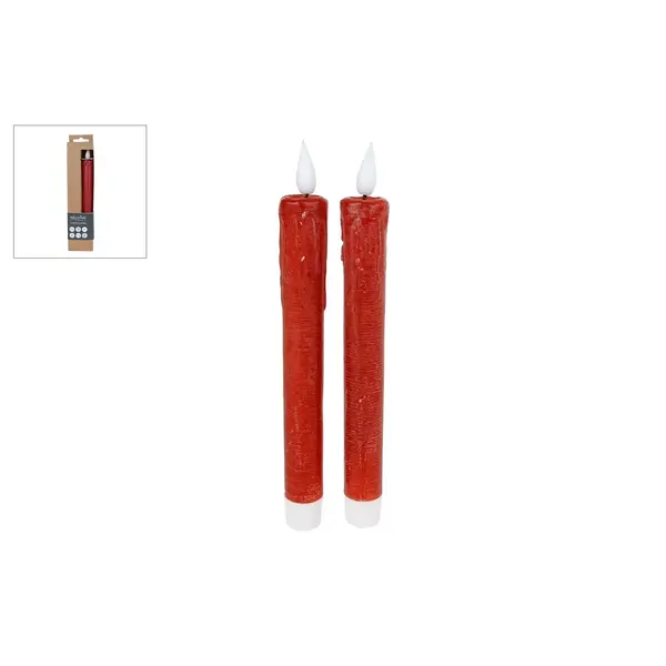Kaars LED "Tearful" R/C rood set 2 stuks - 2xAAAex/1xC2032in