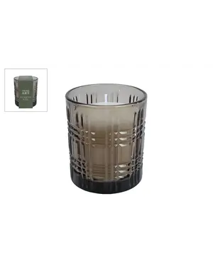  Geurkaars "Aroma Art" eucalyptus rose oud groen glas/kaars - 7,5x8x9cm