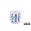 Theelicht "Fish" S blauw/rood glas - 7,5x7,5x8cm