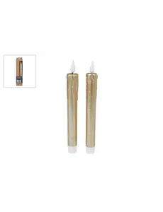  Kaars LED "Tearful" R/C goud set 2 stuks - 2xAAAex/1xC2032in