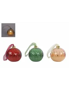  Sfeerverlichting LED "Bal" goud/groen/rood - 3 assortie - kunststof
