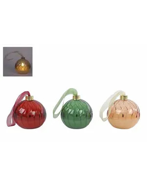  Sfeerverlichting LED "Bal" goud/groen/rood - 3 assortie - kunststof