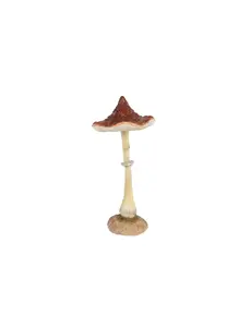  Sculptuur "Mushroom" bruin polystone - 11x11x23cm