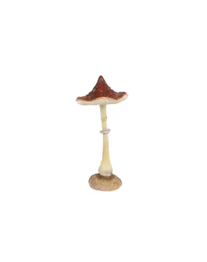  Sculptuur "Mushroom" bruin polystone - 11x11x23cm