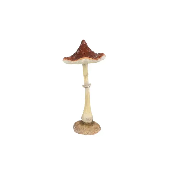 Sculptuur "Mushroom" bruin polystone - 11x11x23cm