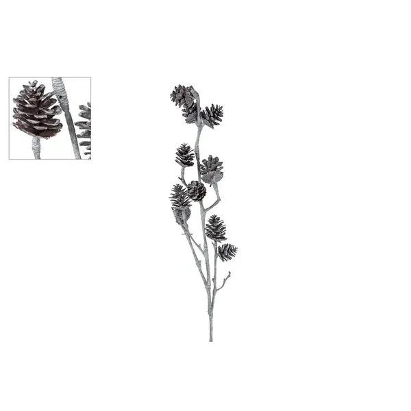 Kunsttak "Pine Cone" wash bruin zijde - 100 cm