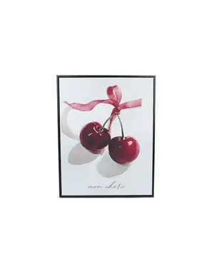  Schilderij "Mon Chéri" rood/zwart canvas/hout - 50x40x2cm