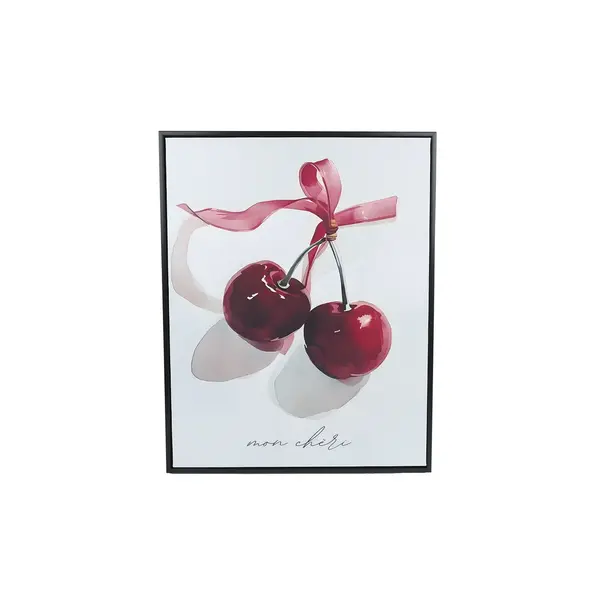 Schilderij "Mon Chéri" rood/zwart canvas/hout - 50x40x2cm