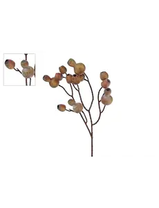  Kunsttak "Wild Fruit" bruin zijde - 62cm