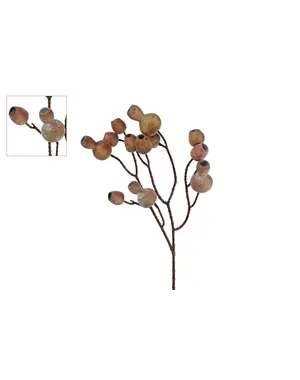  Kunsttak "Wild Fruit" bruin zijde - 62cm