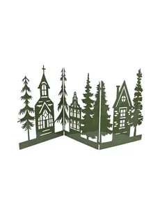 Decoratie shutter "Xmas House/Tree" L groen metaal 171x0,5x77cm