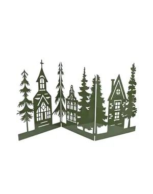  Decoratie shutter "Xmas House/Tree" L groen metaal 171x0,5x77cm