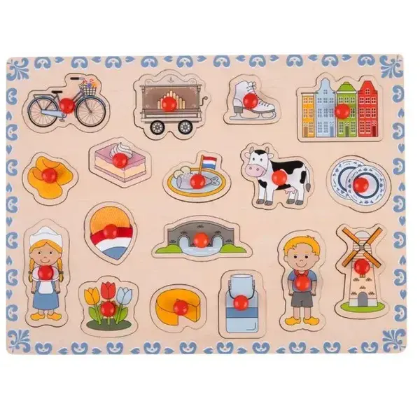 Engelhart Knopjespuzzel Holland 30x21.5 cm - 17 stukjes