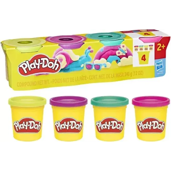 Play-Doh Klei in classic kleuren assorti, 4 potjes - 483 gram