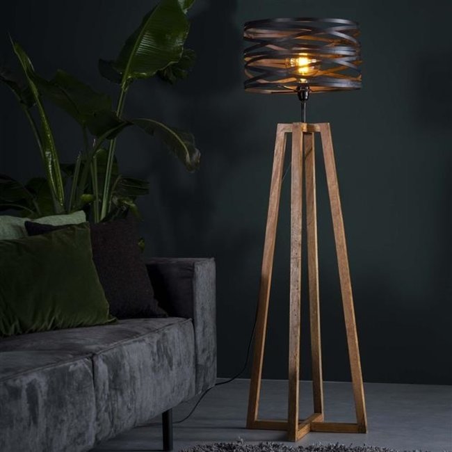 Dimehouse Twist Lampadaire Industriel en Bois