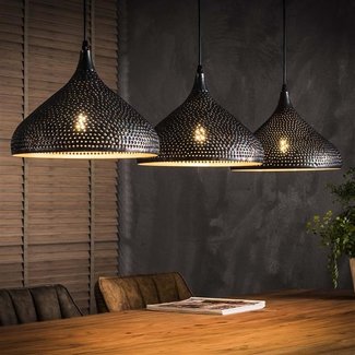 Aya Lampe à suspendre Industrial 3L noir marron