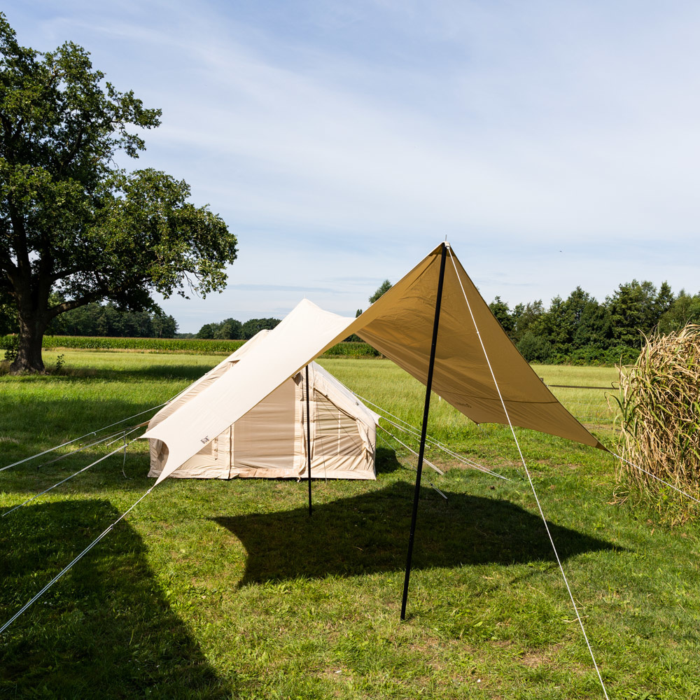 Tarp tent awning cotton beige 420x420x240 cm VENTE Dimehouse