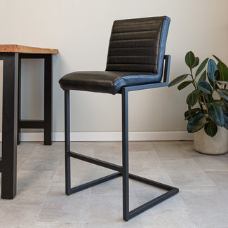 Dimehouse Kuba Tabouret De Bar Industriel Noir